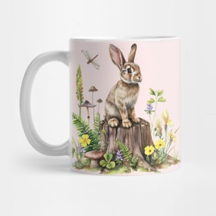 Bunny Flowers Dragonfly Mug